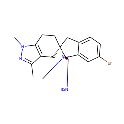 Cc1nn(C)c2c1C[C@]1(CC2)Cc2ccc(Br)cc2[C@@]12N=C(N)N(C)O2 ZINC000201230561