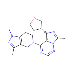 Cc1nn(C)c2c1CN(c1ncnn3c(C)nc([C@@H]4CCOC4)c13)CC2 ZINC000169711724