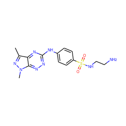 Cc1nn(C)c2nnc(Nc3ccc(S(=O)(=O)NCCN)cc3)nc12 ZINC000169310133