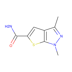 Cc1nn(C)c2sc(C(N)=O)cc12 ZINC000037389359