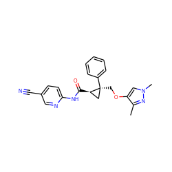 Cc1nn(C)cc1OC[C@]1(c2ccccc2)C[C@H]1C(=O)Nc1ccc(C#N)cn1 ZINC000473134106