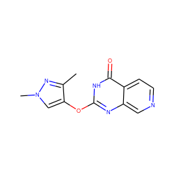 Cc1nn(C)cc1Oc1nc2cnccc2c(=O)[nH]1 ZINC000653699446