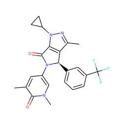 Cc1nn(C2CC2)c2c1[C@@H](c1cccc(C(F)(F)F)c1)N(c1cc(C)c(=O)n(C)c1)C2=O ZINC000220282017