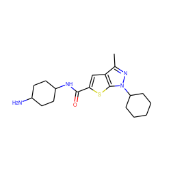 Cc1nn(C2CCCCC2)c2sc(C(=O)NC3CCC(N)CC3)cc12 ZINC000114710640