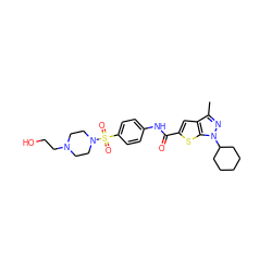 Cc1nn(C2CCCCC2)c2sc(C(=O)Nc3ccc(S(=O)(=O)N4CCN(CCO)CC4)cc3)cc12 ZINC000114713541