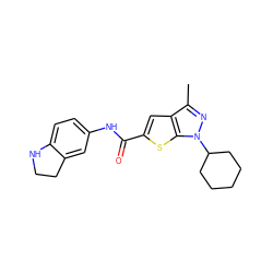 Cc1nn(C2CCCCC2)c2sc(C(=O)Nc3ccc4c(c3)CCN4)cc12 ZINC000114710188