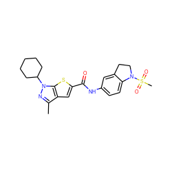 Cc1nn(C2CCCCC2)c2sc(C(=O)Nc3ccc4c(c3)CCN4S(C)(=O)=O)cc12 ZINC000114711785