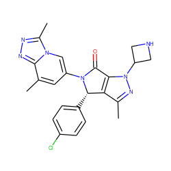 Cc1nn(C2CNC2)c2c1[C@H](c1ccc(Cl)cc1)N(c1cc(C)c3nnc(C)n3c1)C2=O ZINC000261188706