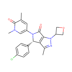 Cc1nn(C2COC2)c2c1[C@H](c1ccc(Cl)cc1)N(c1cc(C)c(=O)n(C)c1)C2=O ZINC000261133478