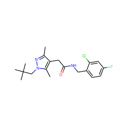 Cc1nn(CC(C)(C)C)c(C)c1CC(=O)NCc1ccc(F)cc1Cl ZINC000095566066