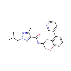 Cc1nn(CC(C)C)nc1C(=O)N[C@@H]1COc2cccc(-c3cccnc3)c2C1 ZINC000084689094