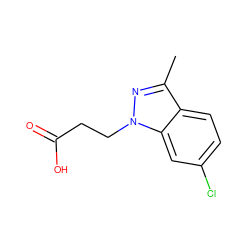 Cc1nn(CCC(=O)O)c2cc(Cl)ccc12 ZINC000217081664