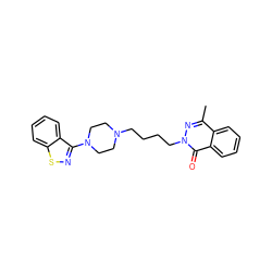 Cc1nn(CCCCN2CCN(c3nsc4ccccc34)CC2)c(=O)c2ccccc12 ZINC000013738134