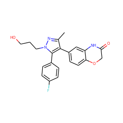 Cc1nn(CCCO)c(-c2ccc(F)cc2)c1-c1ccc2c(c1)NC(=O)CO2 ZINC000200987736