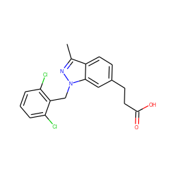 Cc1nn(Cc2c(Cl)cccc2Cl)c2cc(CCC(=O)O)ccc12 ZINC000200942107