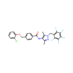 Cc1nn(Cc2c(F)c(F)c(F)c(F)c2F)c(C)c1NC(=O)c1ccc(COc2ccccc2Cl)cc1 ZINC000002112920