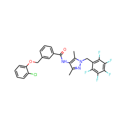 Cc1nn(Cc2c(F)c(F)c(F)c(F)c2F)c(C)c1NC(=O)c1cccc(COc2ccccc2Cl)c1 ZINC000002743902