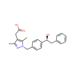 Cc1nn(Cc2ccc([C@@H](O)Cc3ccccc3)cc2)c(C)c1CC(=O)O ZINC000113988357