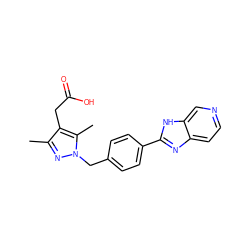 Cc1nn(Cc2ccc(-c3nc4ccncc4[nH]3)cc2)c(C)c1CC(=O)O ZINC001772585479