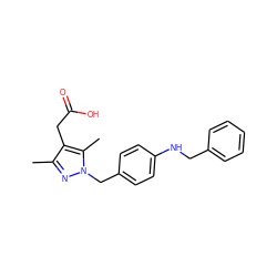 Cc1nn(Cc2ccc(NCc3ccccc3)cc2)c(C)c1CC(=O)O ZINC000168917875