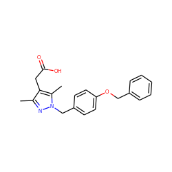 Cc1nn(Cc2ccc(OCc3ccccc3)cc2)c(C)c1CC(=O)O ZINC000168949166