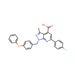 Cc1nn(Cc2ccc(Oc3ccccc3)cc2)c2nc(-c3ccc(F)cc3)cc(C(=O)O)c12 ZINC001772629406