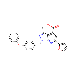 Cc1nn(Cc2ccc(Oc3ccccc3)cc2)c2nc(-c3ccco3)cc(C(=O)O)c12 ZINC000205778735