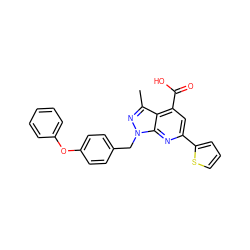 Cc1nn(Cc2ccc(Oc3ccccc3)cc2)c2nc(-c3cccs3)cc(C(=O)O)c12 ZINC001772625624