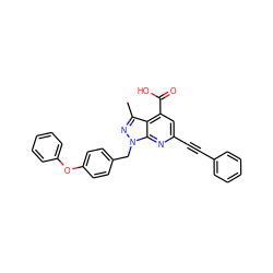 Cc1nn(Cc2ccc(Oc3ccccc3)cc2)c2nc(C#Cc3ccccc3)cc(C(=O)O)c12 ZINC001772635457