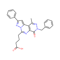 Cc1nn(Cc2ccccc2)c(=O)c2nc(CCCC(=O)O)n3nc(-c4ccccc4)cc3c12 ZINC000028523417