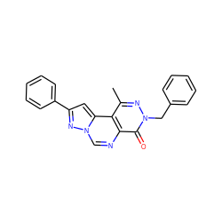 Cc1nn(Cc2ccccc2)c(=O)c2ncn3nc(-c4ccccc4)cc3c12 ZINC000036242928