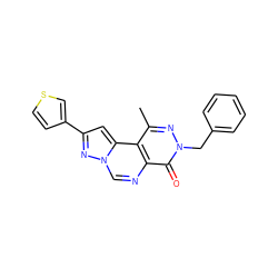 Cc1nn(Cc2ccccc2)c(=O)c2ncn3nc(-c4ccsc4)cc3c12 ZINC000064448978