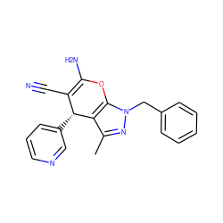 Cc1nn(Cc2ccccc2)c2c1[C@H](c1cccnc1)C(C#N)=C(N)O2 ZINC000000444674