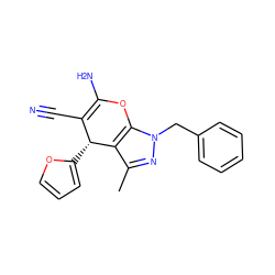 Cc1nn(Cc2ccccc2)c2c1[C@H](c1ccco1)C(C#N)=C(N)O2 ZINC000000377434