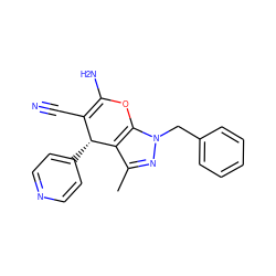 Cc1nn(Cc2ccccc2)c2c1[C@H](c1ccncc1)C(C#N)=C(N)O2 ZINC000000273750