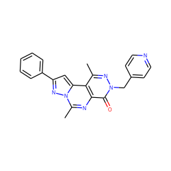 Cc1nn(Cc2ccncc2)c(=O)c2nc(C)n3nc(-c4ccccc4)cc3c12 ZINC000036242934