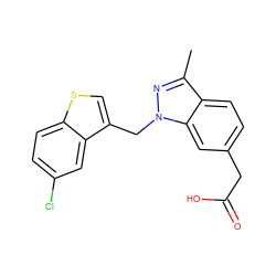 Cc1nn(Cc2csc3ccc(Cl)cc23)c2cc(CC(=O)O)ccc12 ZINC000205661597