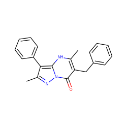 Cc1nn2c(=O)c(Cc3ccccc3)c(C)[nH]c2c1-c1ccccc1 ZINC000100756801