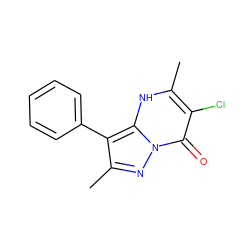 Cc1nn2c(=O)c(Cl)c(C)[nH]c2c1-c1ccccc1 ZINC000091358826