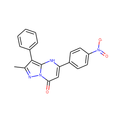 Cc1nn2c(=O)cc(-c3ccc([N+](=O)[O-])cc3)[nH]c2c1-c1ccccc1 ZINC000005439269