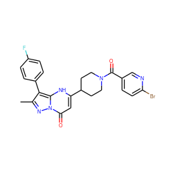 Cc1nn2c(=O)cc(C3CCN(C(=O)c4ccc(Br)nc4)CC3)[nH]c2c1-c1ccc(F)cc1 ZINC001772600342