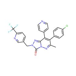 Cc1nn2c(=O)n(Cc3ccc(C(F)(F)F)nc3)nc2c(-c2ccncc2)c1-c1ccc(Cl)cc1 ZINC000136025077