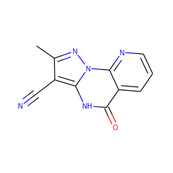 Cc1nn2c([nH]c(=O)c3cccnc32)c1C#N ZINC000725236960