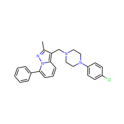 Cc1nn2c(-c3ccccc3)cccc2c1CN1CCN(c2ccc(Cl)cc2)CC1 ZINC000013438659