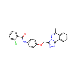 Cc1nn2c(COc3ccc(NC(=O)c4ccccc4Cl)cc3)nnc2c2ccccc12 ZINC000001431633