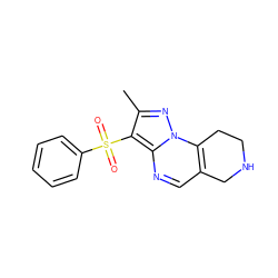 Cc1nn2c3c(cnc2c1S(=O)(=O)c1ccccc1)CNCC3 ZINC000068153181