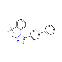 Cc1nnc(-c2ccc(-c3ccccc3)cc2)n1-c1ccccc1C(F)(F)F ZINC000066101670