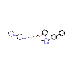 Cc1nnc(-c2ccc(-c3ccccc3)cc2)n1-c1ccccc1OCCCCCCN1CCC(N2CCCCC2)CC1 ZINC000026576951