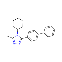 Cc1nnc(-c2ccc(-c3ccccc3)cc2)n1C1CCCCC1 ZINC000066103351