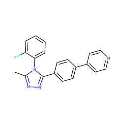 Cc1nnc(-c2ccc(-c3ccncc3)cc2)n1-c1ccccc1F ZINC000096283525